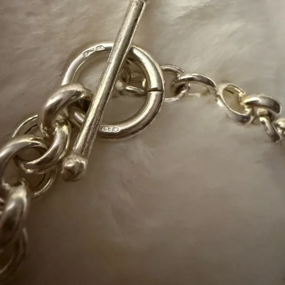“OTC Signed” 925 Italy Marked Rolo Toggle Bracelet “ - Picture 4 of 17
